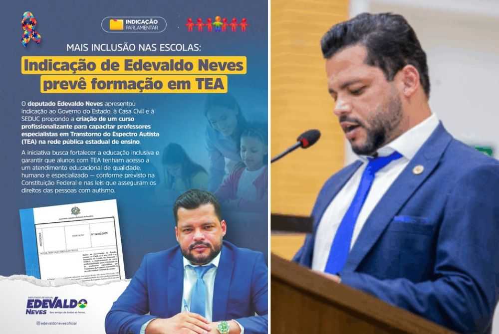 Deputado Edevaldo Neves propõe formação de professores especialistas em autismo na rede estadual
