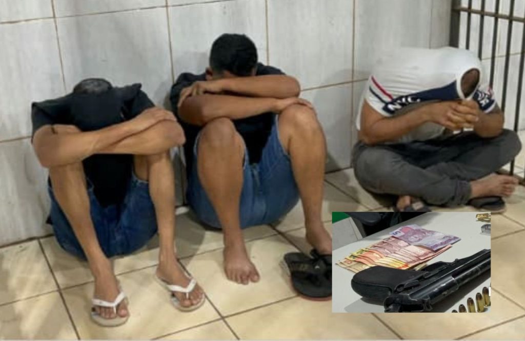 PISTOLA MUNICIADA: BPTAR prende trio armado após denúncia sobre faccionados em Siena