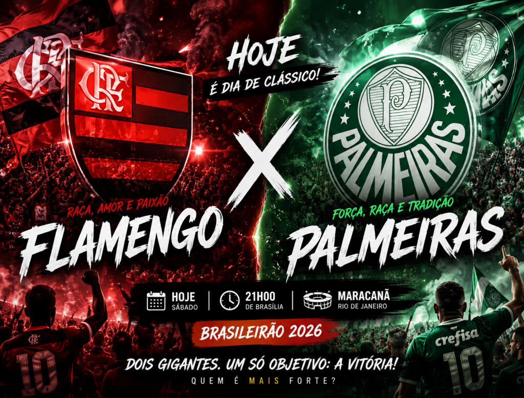 Flamengo e Palmeiras fazem duelo decisivo hoje no Maracanã pelo Brasileirão