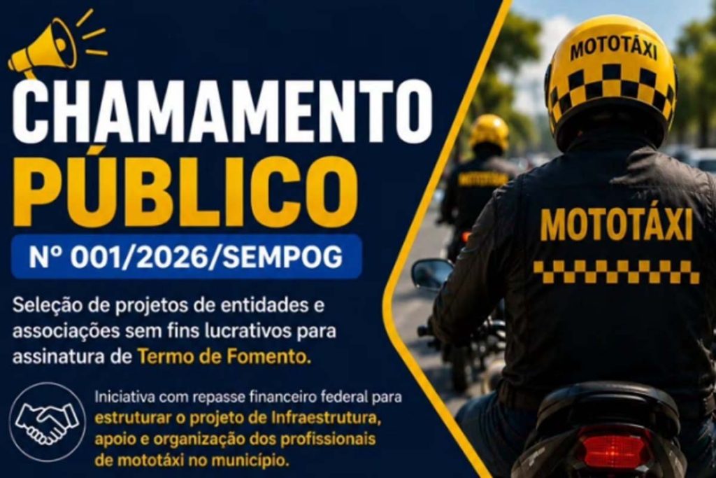 Prefeitura publica Chamamento Público para a seleção de projetos de entidades e associações sem fins lucrativos
