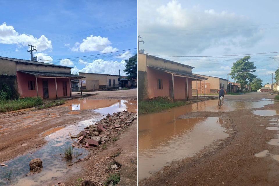 Gedeão Negreiros solicita serviços de asfalto e drenagem na Rua Noroeste, no bairro Castanheiras